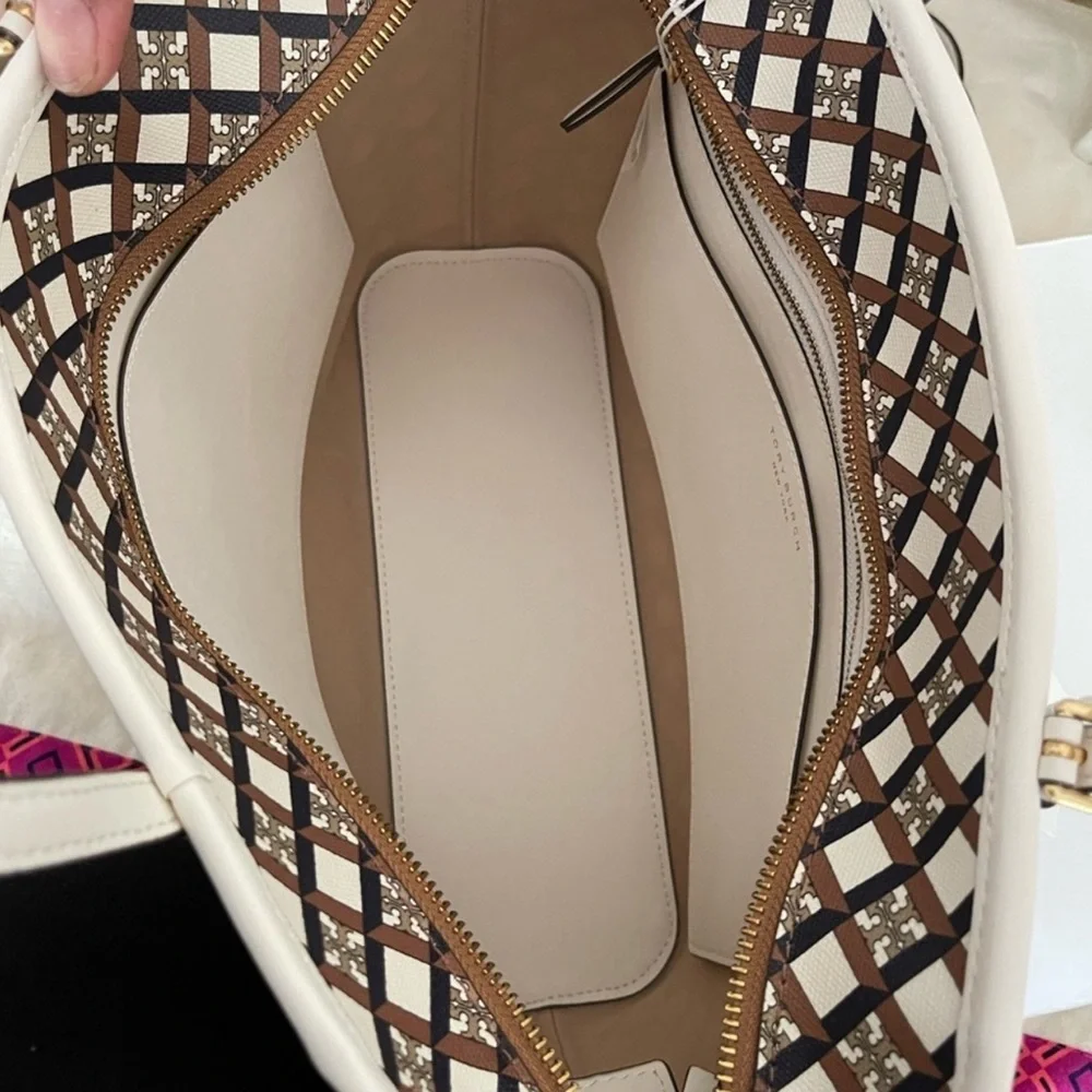 New Tory Burch Women's Geo Logo Mini Top Zip Tote
